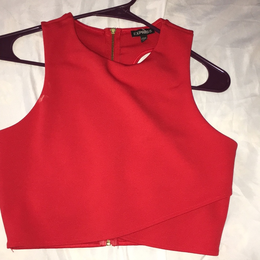 Express red crop top, size s